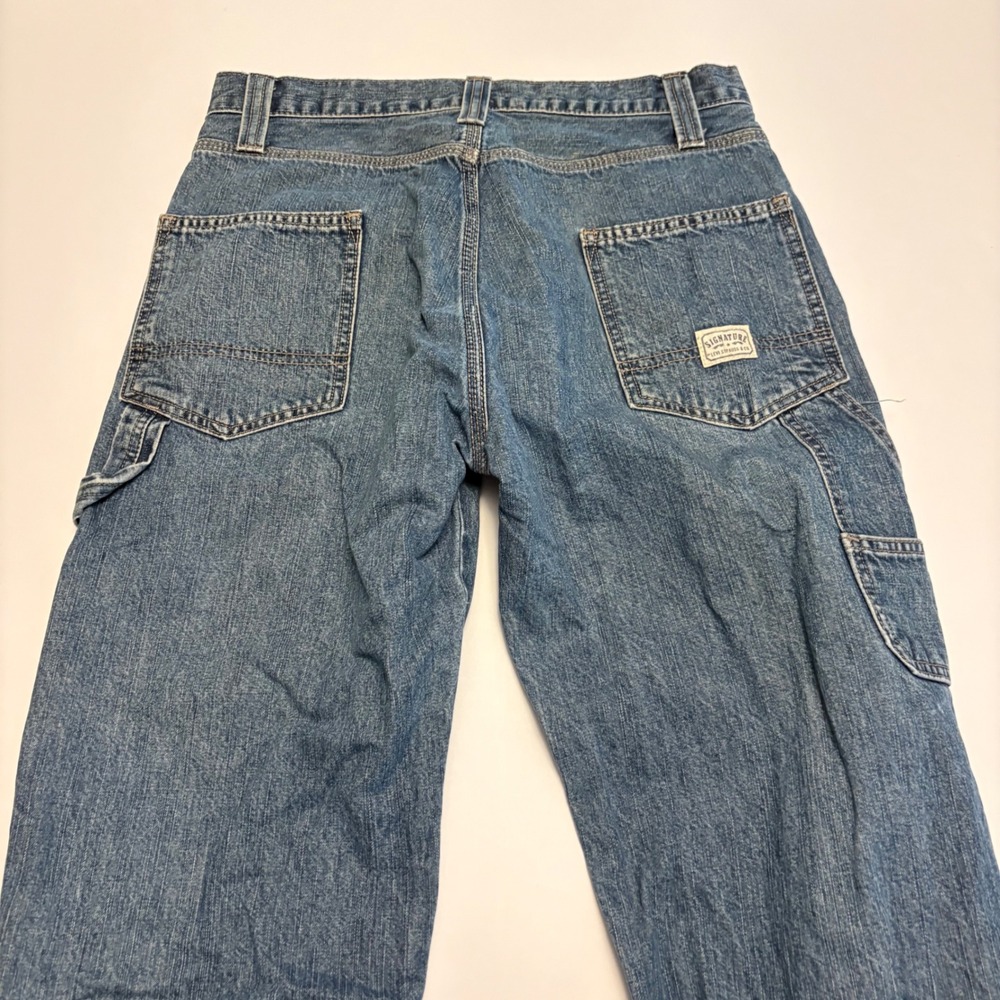 Signature by Levi Strauss Carpenter Jeans Mens 30x30 Blue Denim Utility Workwear